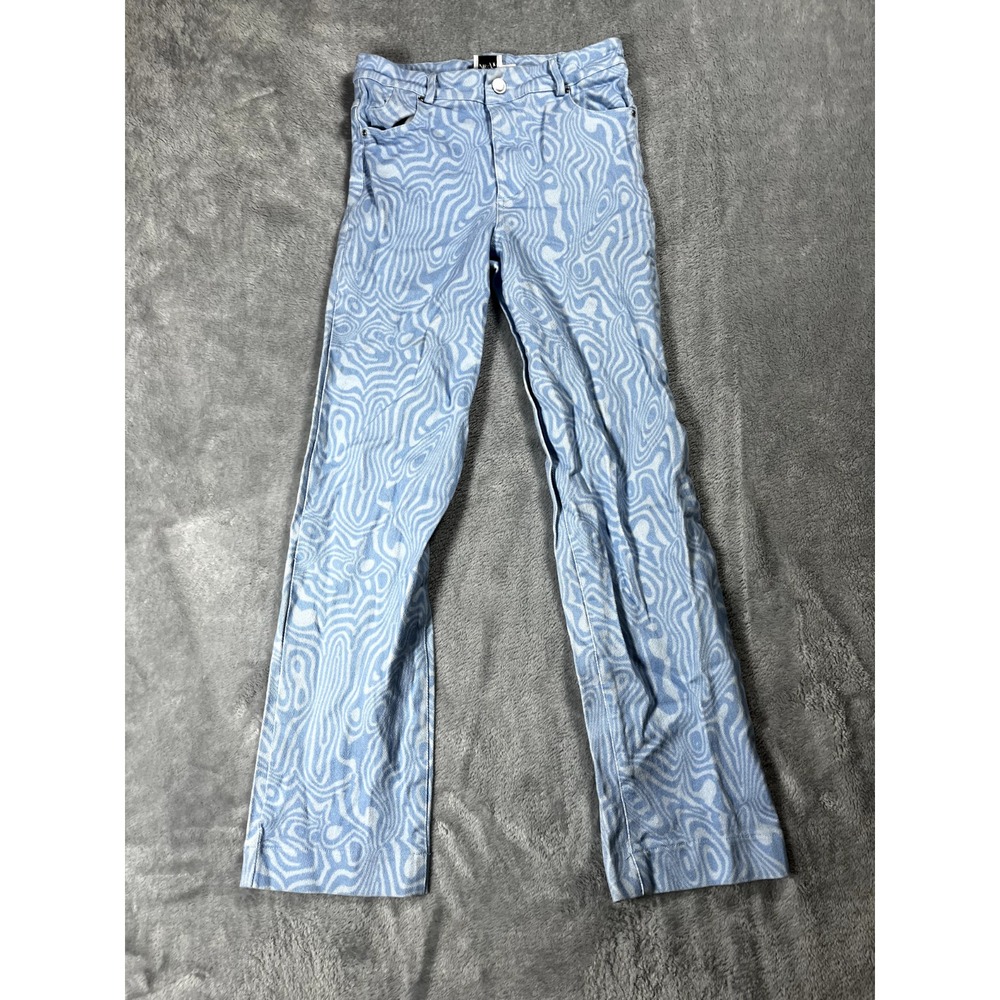 Princess Polly Funky Swirl Print Blue Jeans Womens Size 6